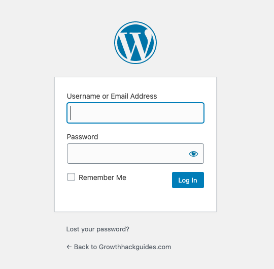 WordPress log in 